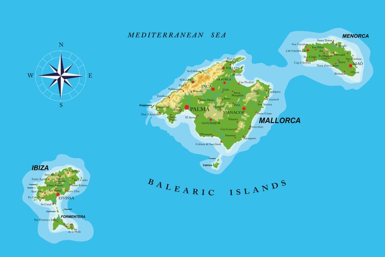 Cruising Range Map of Balearics